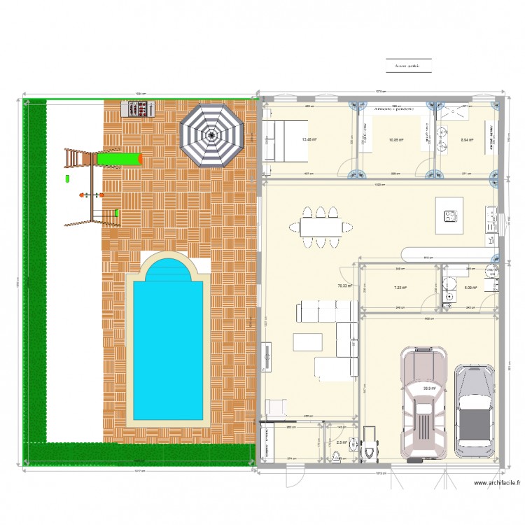 maison neufchef avec piscine. Plan de 0 pièce et 0 m2
