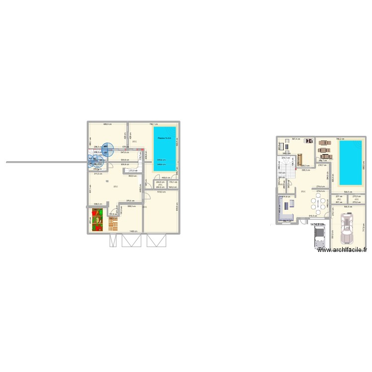 villa BAS. Plan de 12 pièces et 437 m2