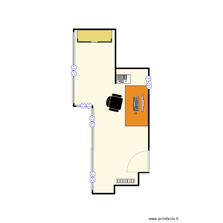 Bureau 405  Hoteit.C . Plan de 1 pièce et 10 m2