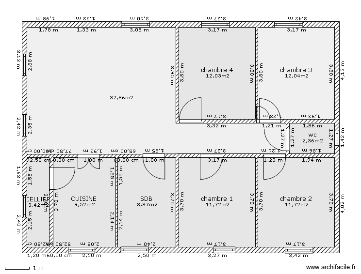 maison en bois rita. Plan de 9 pièces et 110 m2