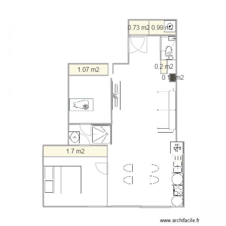 20150827 wc entrée et cuisine veranda. Plan de 0 pièce et 0 m2