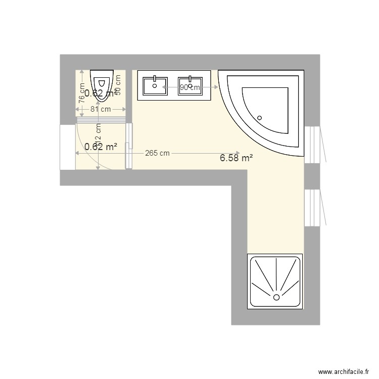 FF R1 salle de bain v4. Plan de 0 pièce et 0 m2