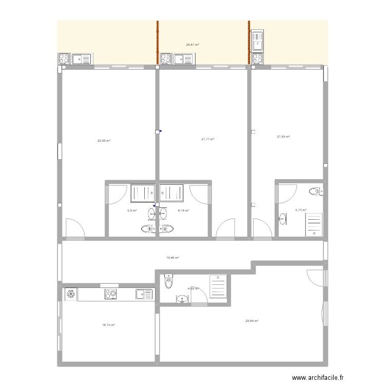 Plan Villa ST PIERRE POJET. Plan de 11 pièces et 192 m2