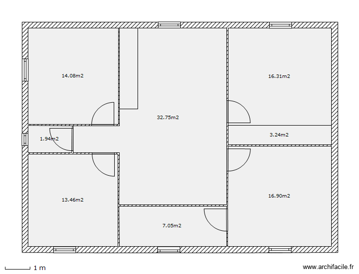 1er etage.. Plan de 8 pièces et 106 m2