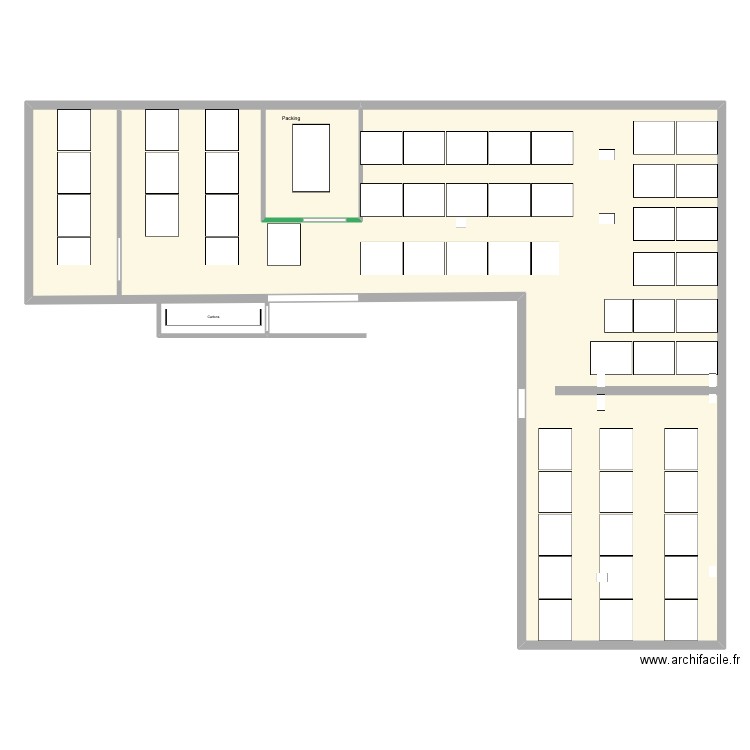 Entrepôt agrandi V3. Plan de 1 pièce et 239 m2