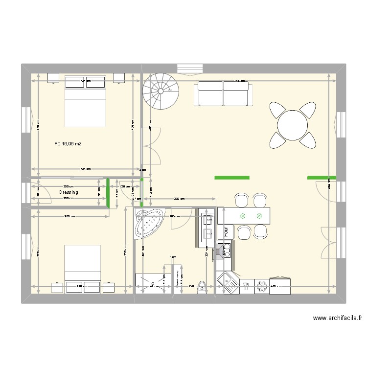 Ecuelles projet 3.1. Plan de 5 pièces et 99 m2