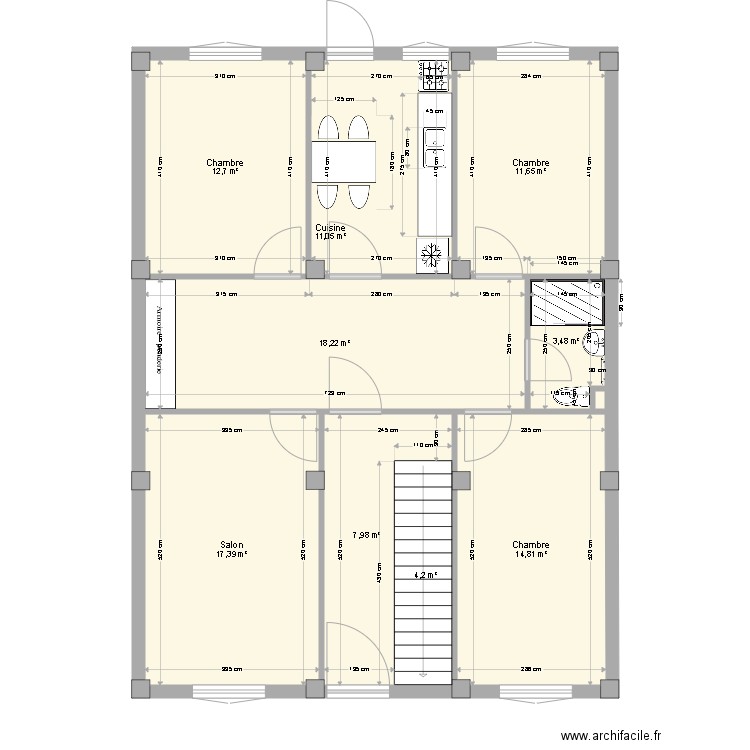 1er etage plan 1. Plan de 10 pièces et 102 m2