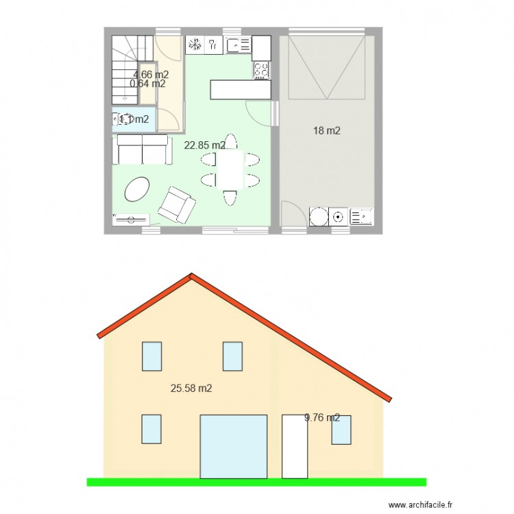 Rdc maison 60m2 - Plan 7 pièces 83 m2 dessiné par Lucien Baurjeat