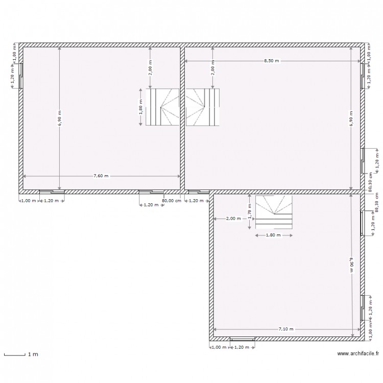 Etage cote des ouvertures 17 03 2014. Plan de 0 pièce et 0 m2