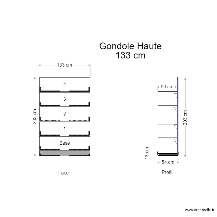 Gondole Huate 133. Plan de 0 pièce et 0 m2