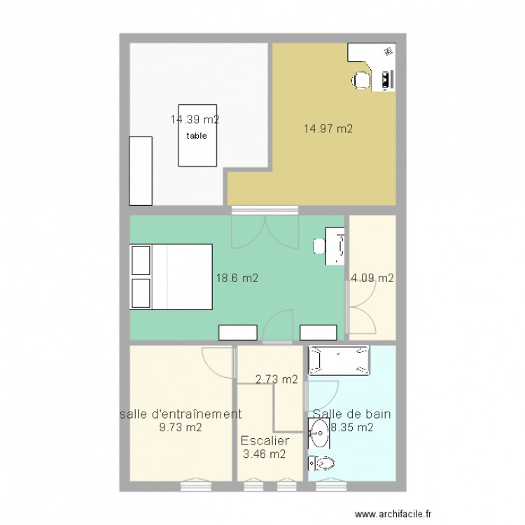Deuxième étage 24 x 39. Plan de 0 pièce et 0 m2