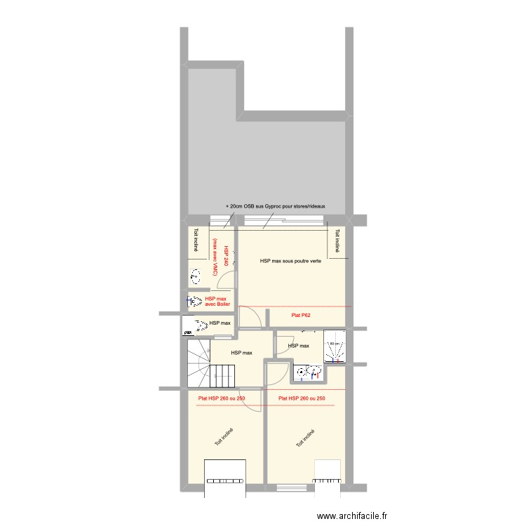 Banning 83 3e étage HSP. Plan de 8 pièces et 73 m2