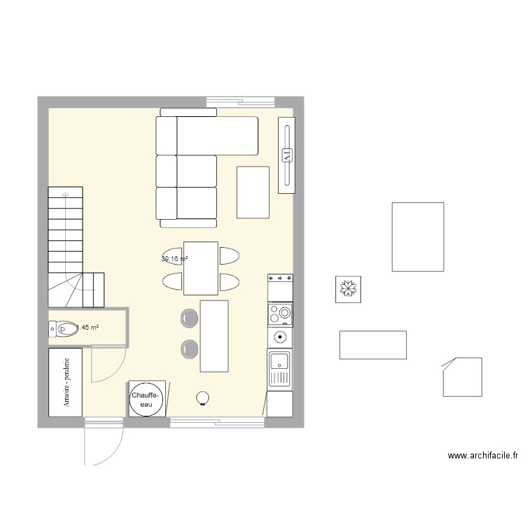 maison T3 duplex 1. Plan de 0 pièce et 0 m2