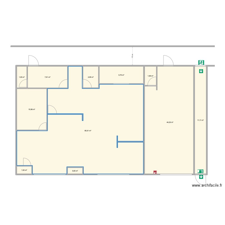 Extension Bureaux Aprocab. Plan de 11 pièces et 175 m2