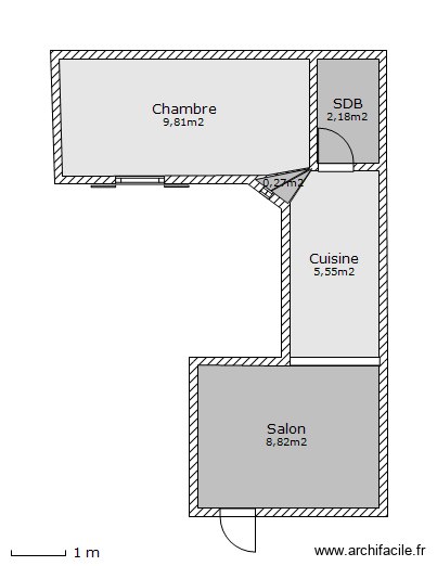 benoot. Plan de 5 pièces et 27 m2