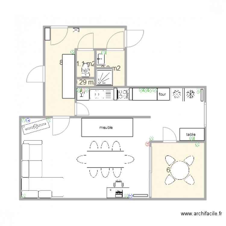Appartement taille réelle avant modification piece a vivre. Plan de 0 pièce et 0 m2