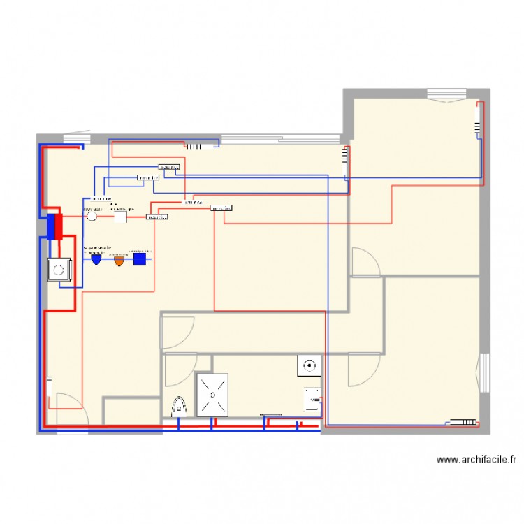 Plan Plomberie. Plan de 0 pièce et 0 m2