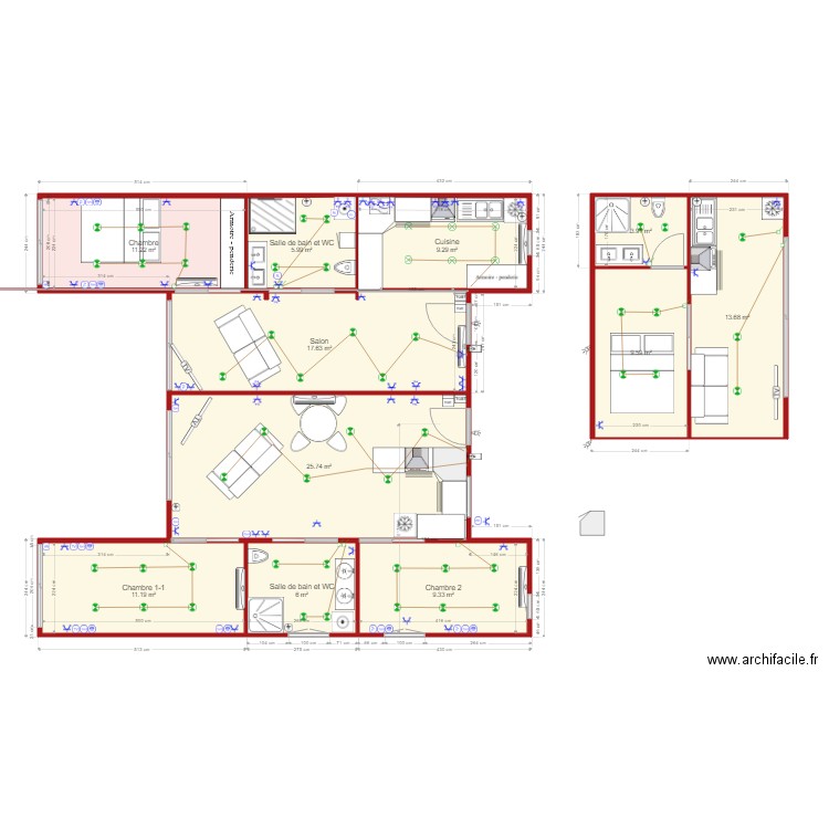 Maison Habitation AGENCEMENT . Plan de 0 pièce et 0 m2