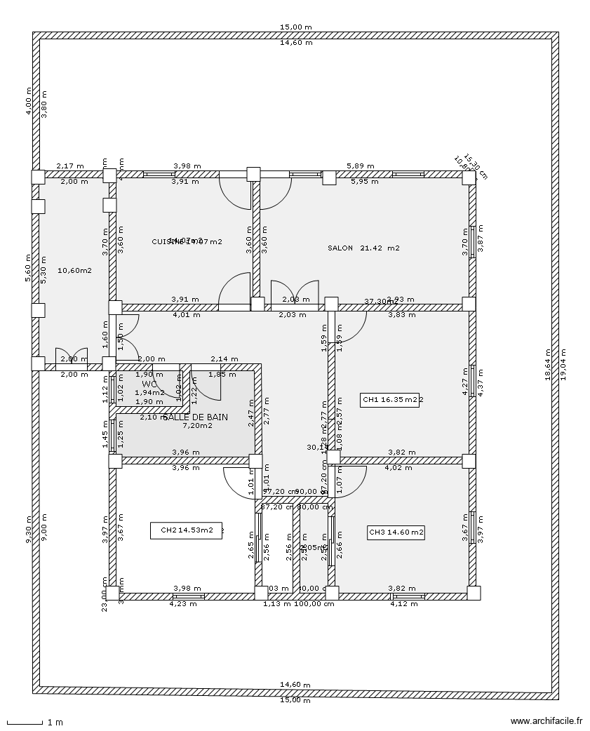 chaiba43. Plan de 7 pièces et 103 m2