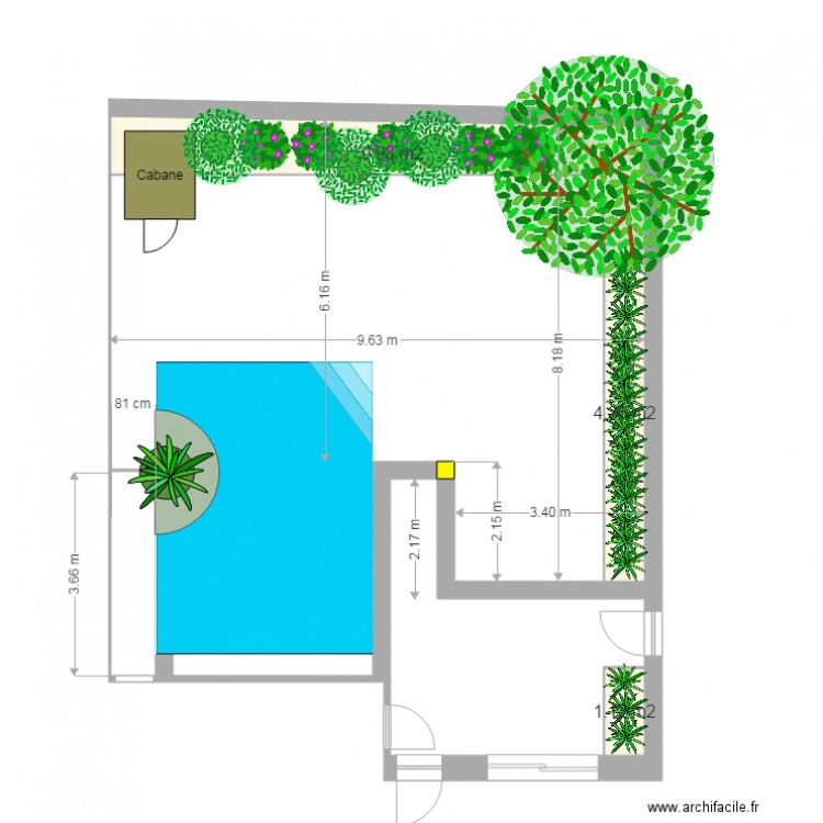 Jardin Projet Piscine. Plan de 0 pièce et 0 m2