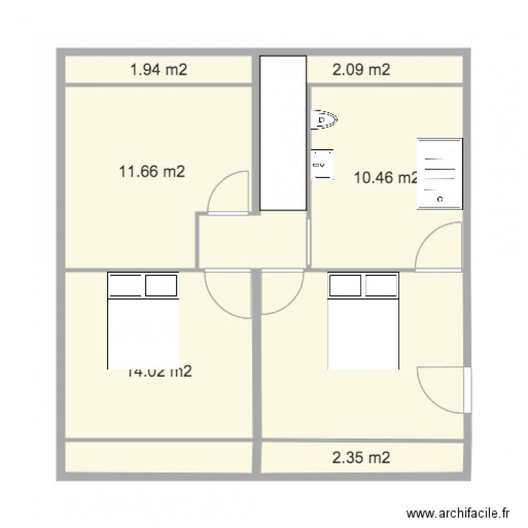 Plan maison niv1. Plan de 0 pièce et 0 m2