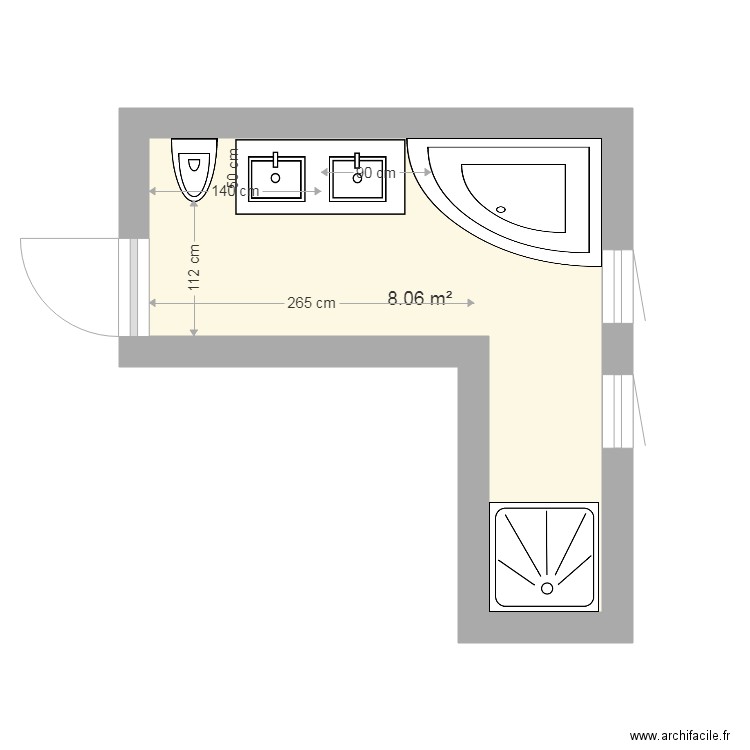 FF R1 salle de bain v2. Plan de 0 pièce et 0 m2