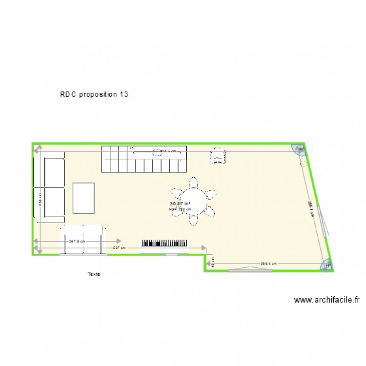 RDC proposition 13 sans meuble. Plan de 0 pièce et 0 m2