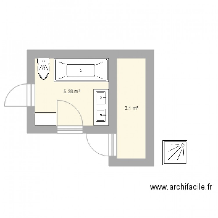 sdb2 etage. Plan de 0 pièce et 0 m2
