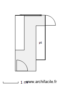 CUISINE. Plan de 1 pièce et 7 m2