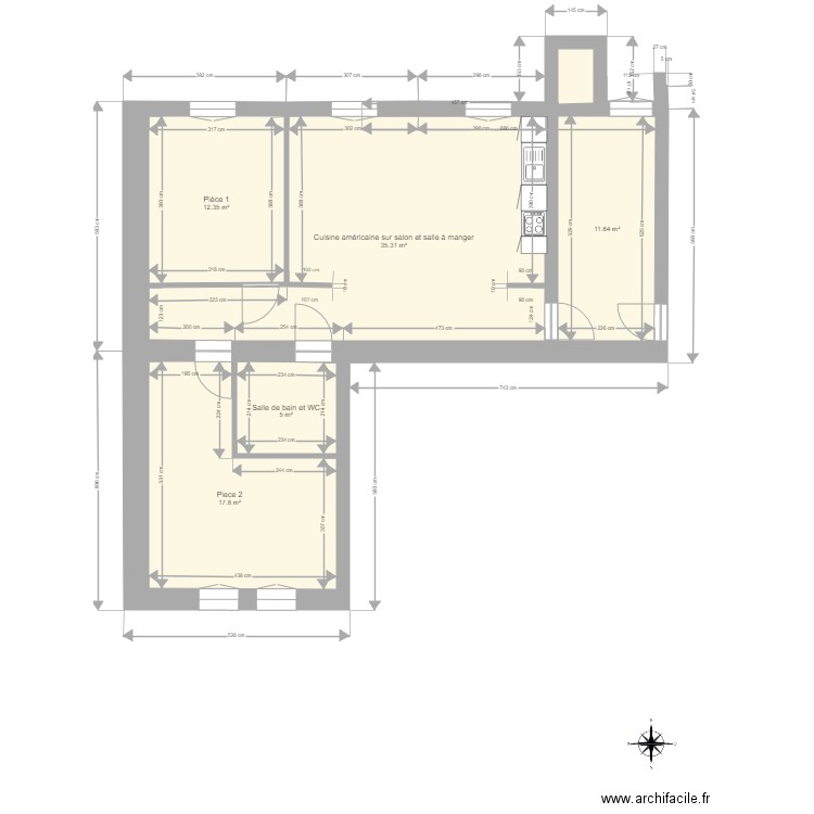1er étage MOYEUVRE GRANDE appt 4 après travaux 2. Plan de 0 pièce et 0 m2