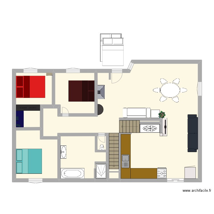 Maison st Ybars. Plan de 8 pièces et 95 m2