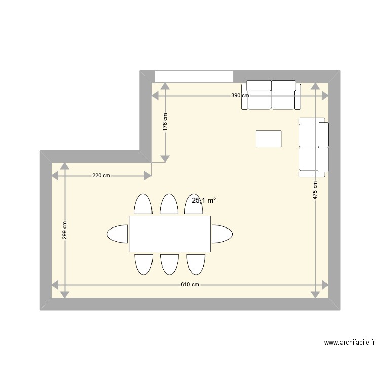 Deck. Plan de 1 pièce et 25 m2