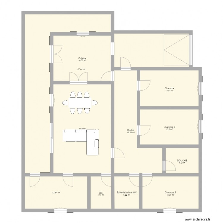 Maison Basse type2. Plan de 0 pièce et 0 m2