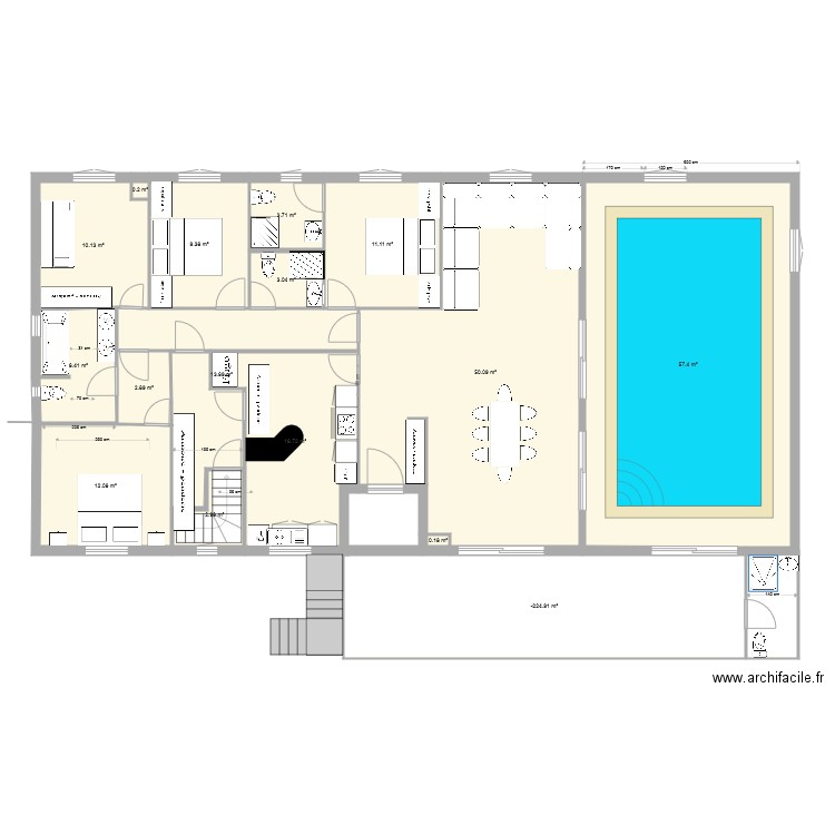 cabine piscine projet 1 du 13 07 19  . Plan de 0 pièce et 0 m2