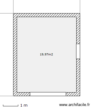 GARAGE. Plan de 1 pièce et 20 m2