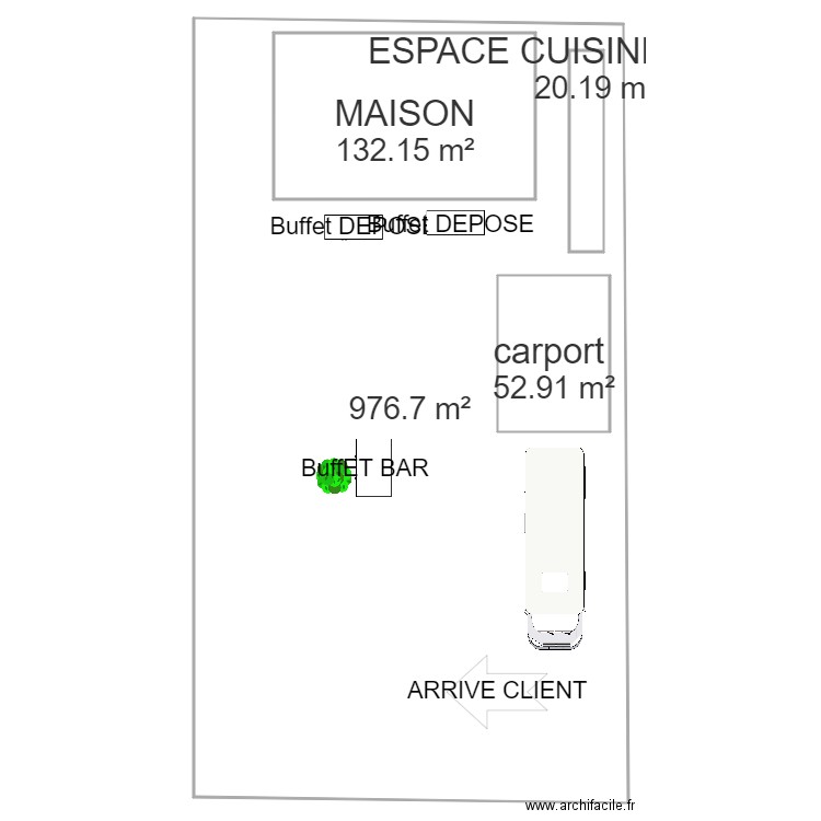 ESPACE BRUNCH FERRE. Plan de 4 pièces et 1238 m2