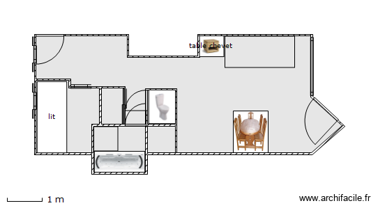 Les Orres. Plan de 5 pièces et 26 m2