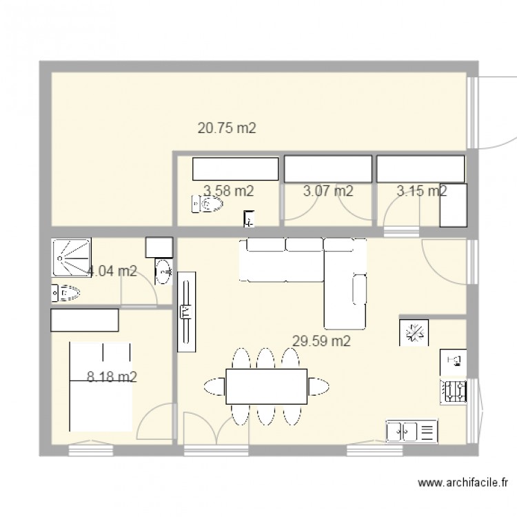 Plan de maison N 3. Plan de 0 pièce et 0 m2