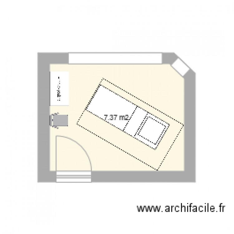 salle de massage Plan 1 pièce 7 m2 dessiné par nathaliehuot