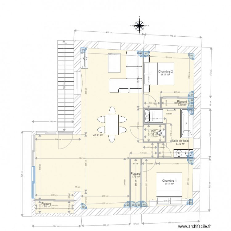 Projet maison version 2. Plan de 0 pièce et 0 m2