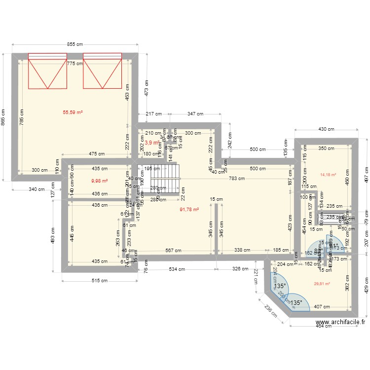 Chagny 5. Plan de 6 pièces et 205 m2