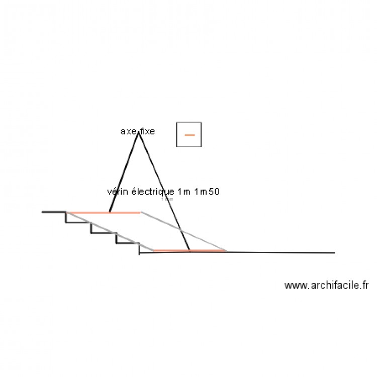 escalier plate forme guides vérins . Plan de 0 pièce et 0 m2