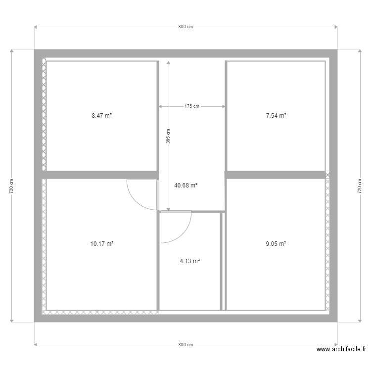 etage test. Plan de 6 pièces et 91 m2