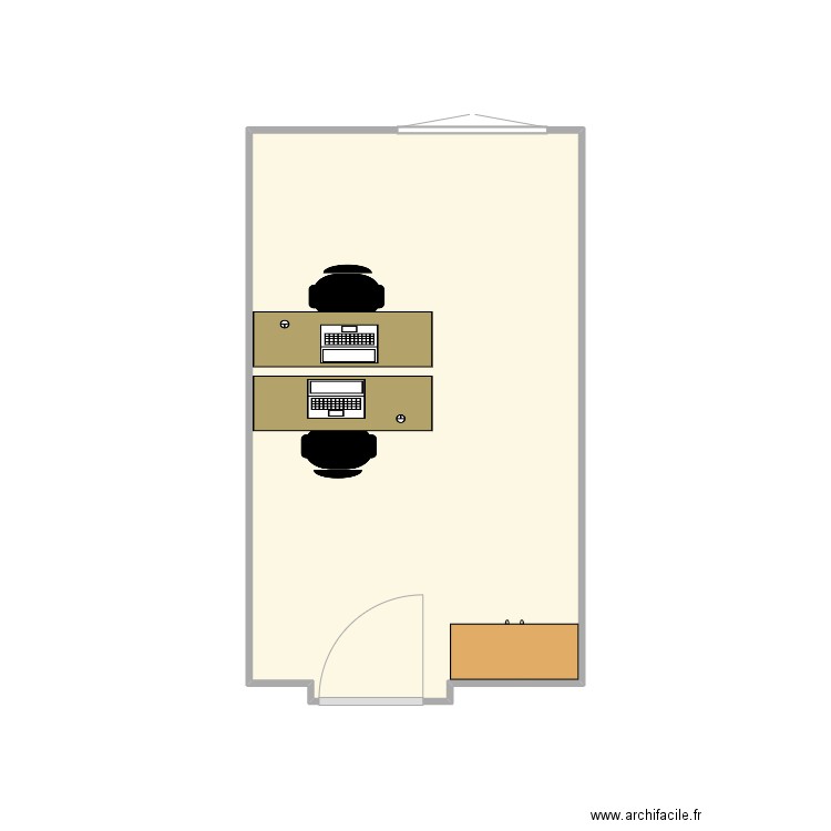 416-DSD. Plan de 1 pièce et 11 m2