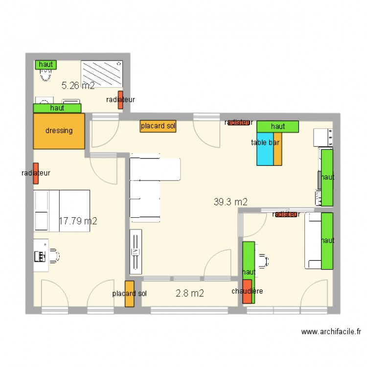 Plan appartement aménagé 11 août 2015. Plan de 0 pièce et 0 m2