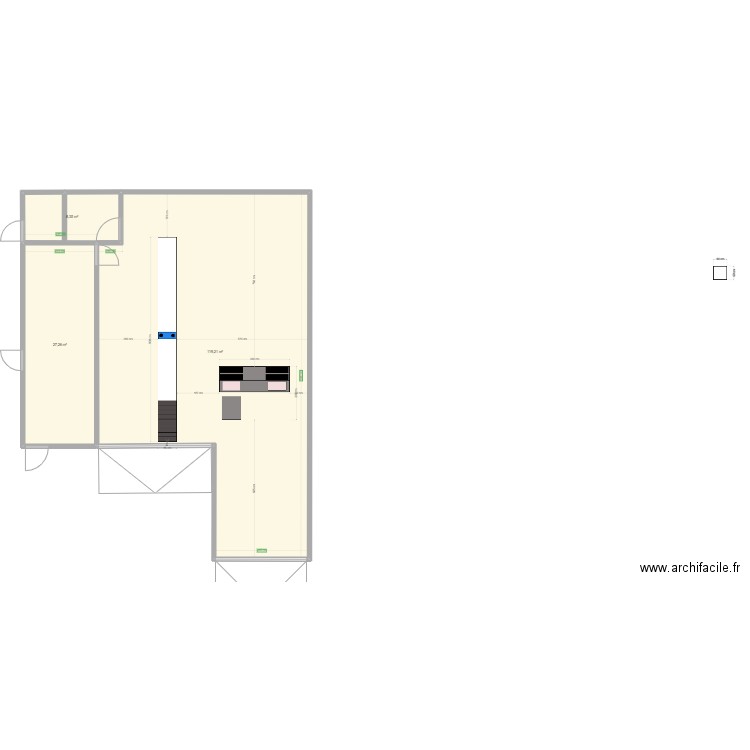 LAMENTIN JOCELYN. Plan de 3 pièces et 155 m2