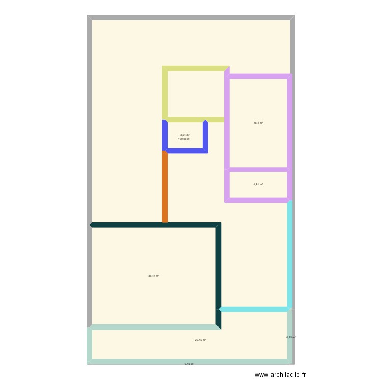 casa 1. Plan de 8 pièces et 194 m2