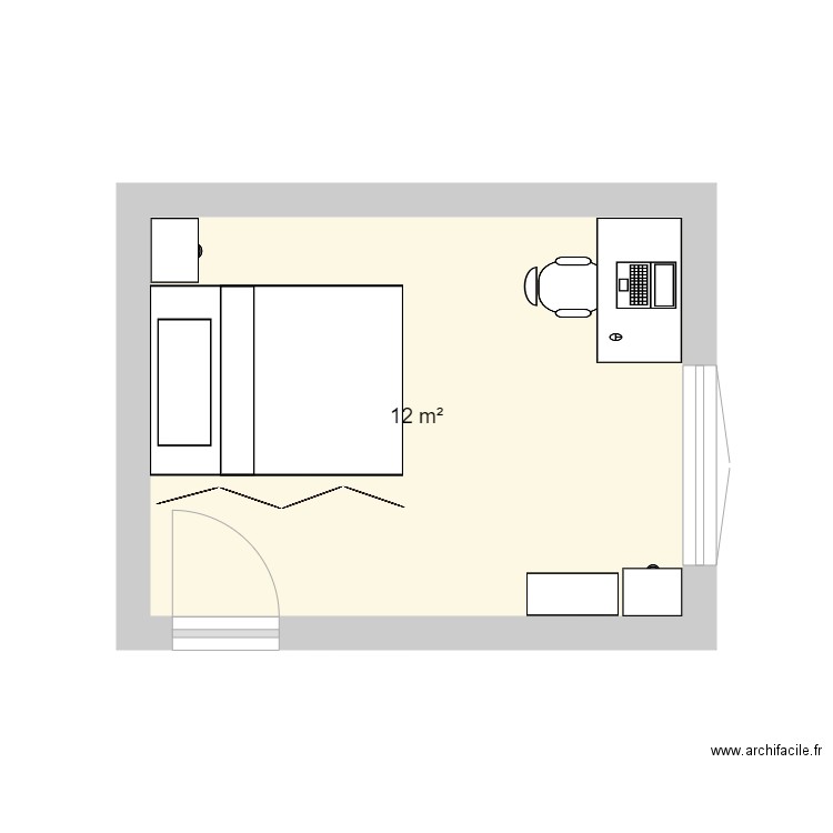 Bureau Bientotvu. Plan de 1 pièce et 12 m2