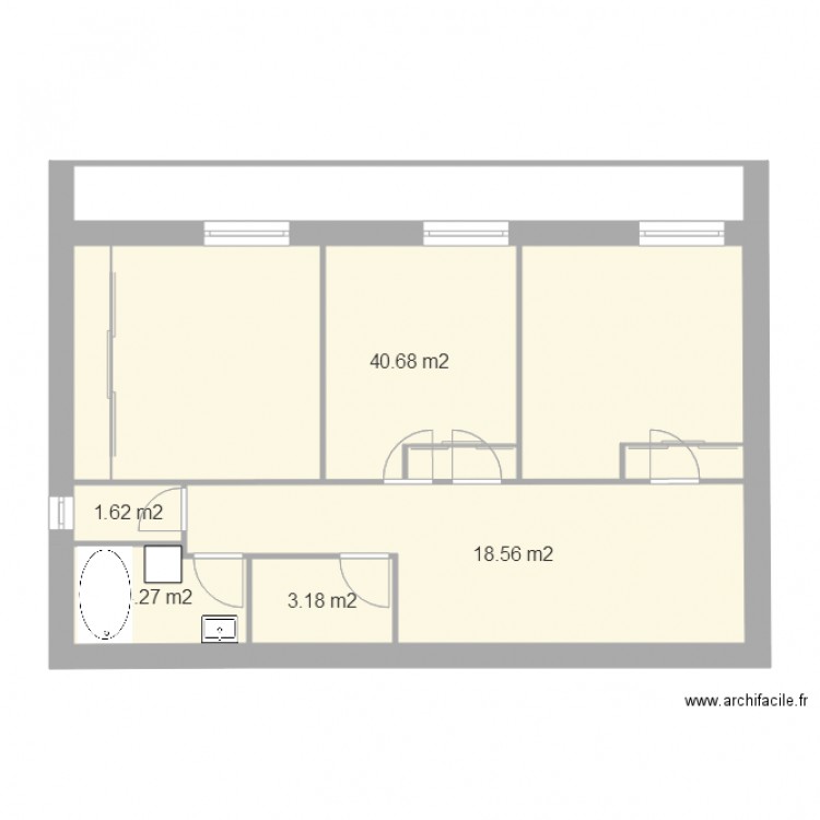 niveau chambre 1. Plan de 0 pièce et 0 m2