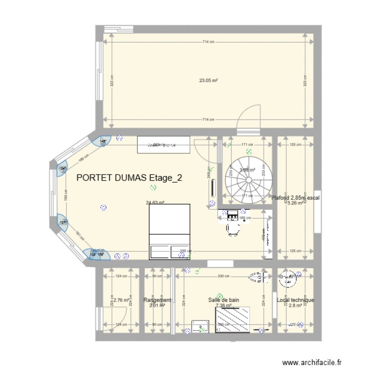 Portet DUMAS Etage2 V2. Plan de 0 pièce et 0 m2